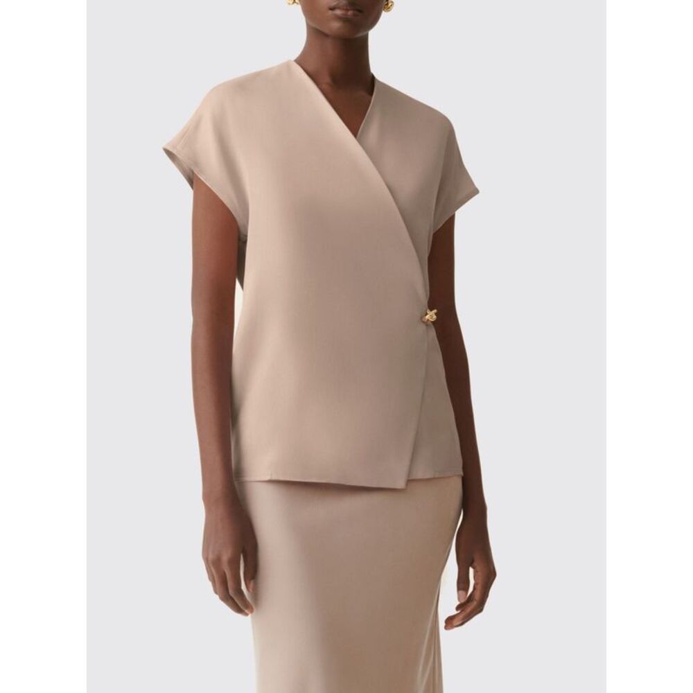 Fabiana Filippi Women Fabiana Filippi Satin V-Neck Wrap Top With Tie Closure